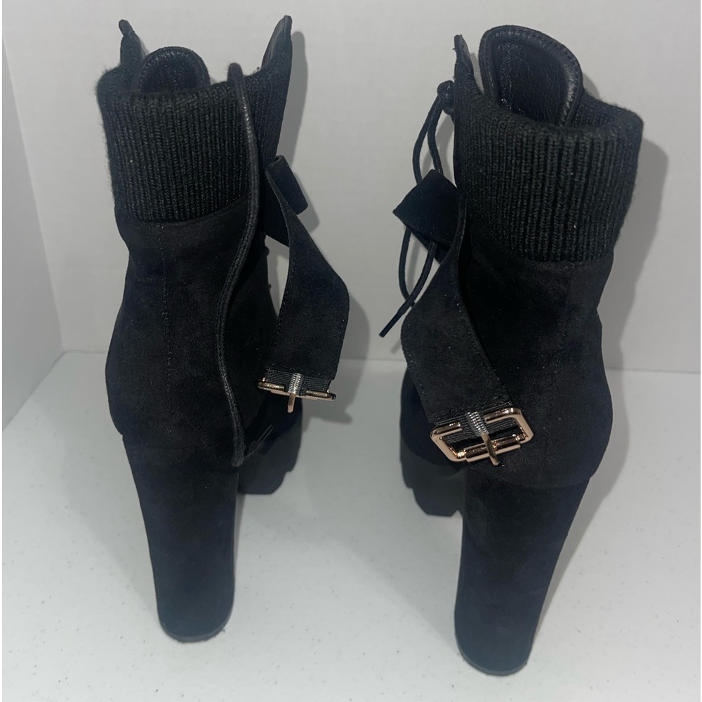 Flock Platform Booties Size 7 - image 3